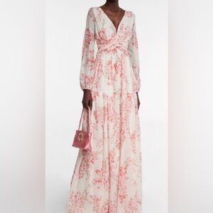 Giambattista Valli Floral Pink White Maxi Dress